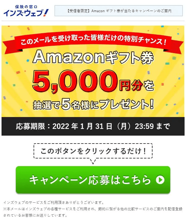 保険の窓口インズウェブAmazonギフト券プレゼントキャンペーン